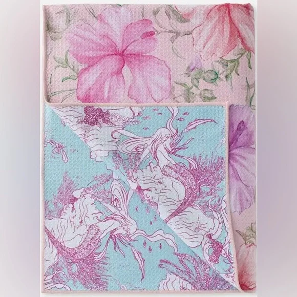 NWT Hurley x LoveShackFancy Reversible Beach Towel – Pink & Blue - Picture 4 of 9